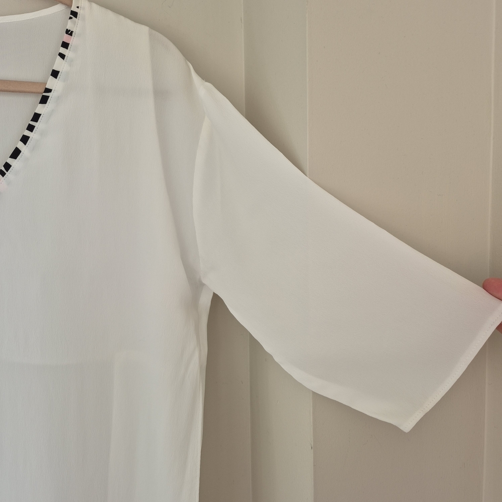 Sportalm White V-neck Multilayer Tunic Blouse NEW - Picture 5 of 11